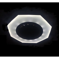Светильник Ecola MR16 LD1652 GU5.3 Glass стекло, подсветка, 8-угольник с гранями матовый хром 25x90 SL1652EFF