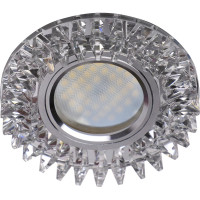 Светильник Ecola MR16 LD1661 GU5.3 Glass стекло, круг, с стразами гребенка подсветка, зеркало-хром 42x95 SK16RCEFB