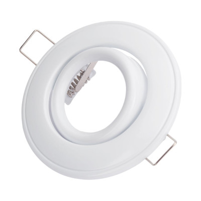 Встраиваемый светильник Ecola MR16 DH03 GU5.3 поворотный выпуклый скрытый крепеж, белый 25x88 FW1601EFS