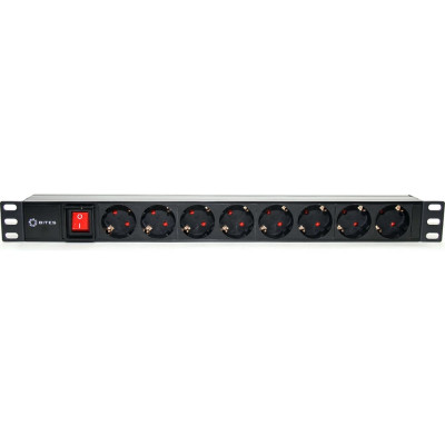 Блок розеток 5bites 8 розеток, огнеупорный пластик, 1U, 19" PDU819P-08