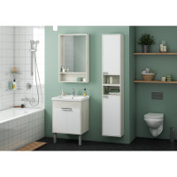 Зеркальный шкаф AQUATON Флай 60 белый, дуб крафт 1A237602FA860