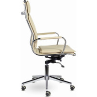 Офисное кресло BRABIX PREMIUM Kayman EX-532, экокожа, хром, бежевое S-0428 532544