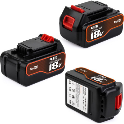 Аккумулятор для электроинструмента Black & Decker TopOn 18V 4.0Ah Li-Ion TOP-PTGD-BD-18-4.0-Li TOP-BD-18-4.0-Li