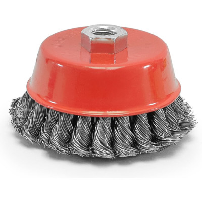Щетка-крацовка чашка (100 мм; M14, двухрядная; стальная скрученная проволока) Pobedit 2128310
