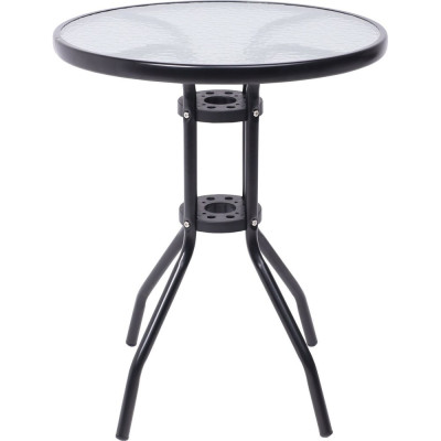 Стол садовый AKS Home VERONA 60х73, сталь-черная/закаленное стекло 5 мм 94008