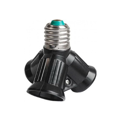 Переходник Ecola Base с цоколя e27 на 3хe27, черный A7W37BEAY