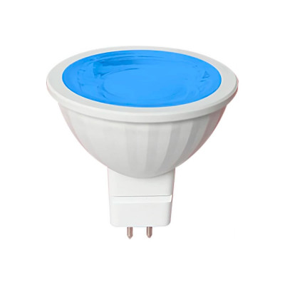 Светодиодная лампа Ecola Mr16 led color 9,0w, 220v, gu5.3, blue, синий, насыщенный цвет, прозрачная, 47x50 M2CB90ELY