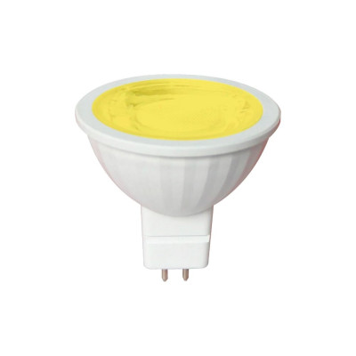 Светодиодная лампа Ecola Mr16 led color 9,0w, 220v, gu5.3, yellow, желтый, насыщенный цвет, прозрачная, 47x50 M2CY90ELT