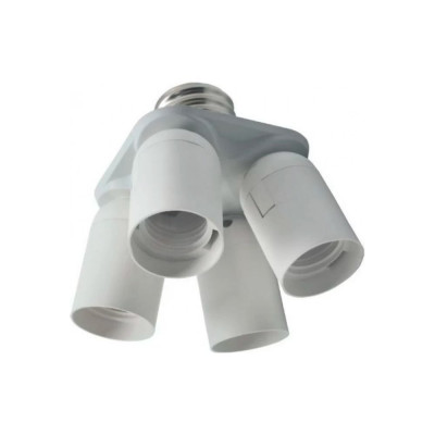 Переходник Ecola Base с цоколя e40 на 4хe27, узкий, белый A8T44WEAY