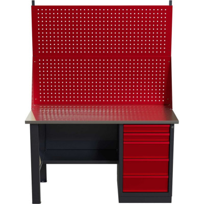 Слесарный однотумбовый верстак IRONMEBEL worky wk-5 1400 с двойным экраном M-IM00133K