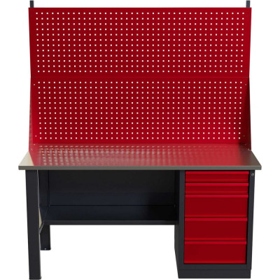 Слесарный однотумбовый верстак IRONMEBEL worky wk-5 1600 с двойным экраном M-IM00149K