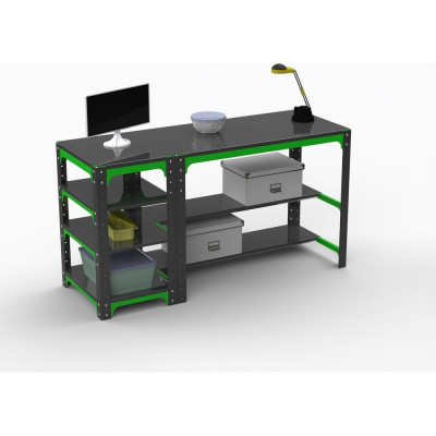 Стол металлический ООО Металекс Metalex KIT, 750x1600x600, с боковыми полками 201081