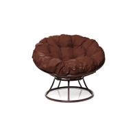 Кресло M-GROUP ПАПАСАН без ротанга коричневое, коричневая подушка 12010205