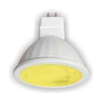 Светодиодная лампа Ecola Mr16 led color 9,0w, 220v, gu5.3, yellow, желтый, насыщенный цвет, прозрачная, 47x50 M2CY90ELT