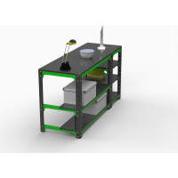 Стол металлический ООО Металекс Metalex KIT 750x1600x500, с боковыми полками 201078