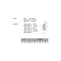Звёздочка для цепи ACE 10B-1 Z=13 со ступицей, HT, под расточку, 00-00049154
