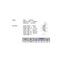 Звёздочка ACE для цепи 12B-1 Z=22 со ступицей, HT, под расточку 00-00049185