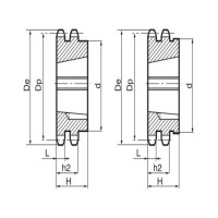Звездочка под втулку тапербуш для цепи  ISKRA TS11022 12B-1, Z=22, 3/4x7/16 (PHS12B-1 TB22