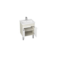 Тумба AQUATON Флай 60 белый, дуб крафт, Умывальник Миранда-60 00056766