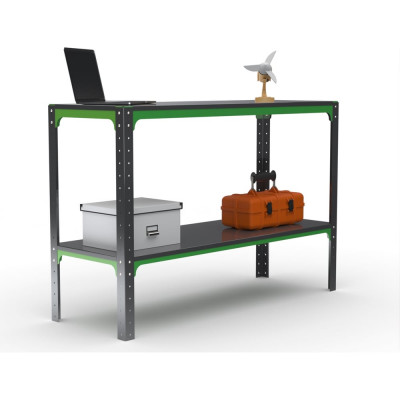 Стол-верстак ООО Металекс Metalex серия KIT 950х1000х400 (одна полка) (серо-зеленый) 204001