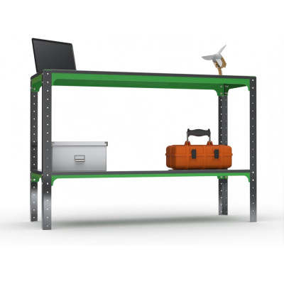Стол-верстак ООО Металекс Metalex серия KIT 950х1600х500 одна полка, серо-зеленый, 204016