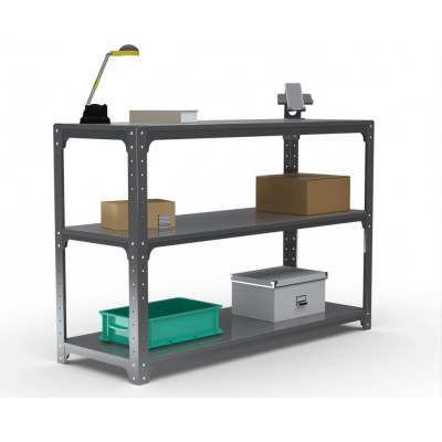 Стол-верстак ООО Металекс Metalex KIT 950х1200х400 мм, две полки, серый 204960