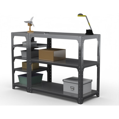 Стол-верстак ООО Металекс Metalex KIT 950х1800х600 мм, с боковыми полками, серый 205011