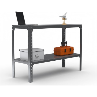 Стол-верстак ООО Металекс Metalex KIT 950х1400х500 мм, одна полка, серый 204944