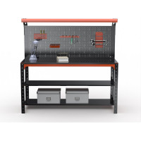 Стол металлический ООО Металекс серия KIT 750x1200x500 мм, 2-е полки + перфопанель с комплектом освещения, ОЧ 201297