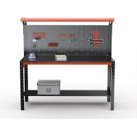 Стол металлический ООО Металекс серия KIT 750x1200x600 мм, одна полка + перфопанель с комплектом освещения, ОЧ 201285