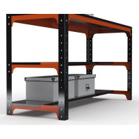 Стол металлический ООО Металекс серия KIT 750x1000x600 + две полки + перфопанель с комплектом аксессуаров, О, рост Ч , рост 201229