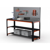 Стол металлический ООО Металекс серия KIT 750x1100x500 + две полки + перфопанель с комплектом аксессуаров, О, рост Ч , рост 201224