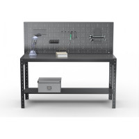 Стол металлический ООО Металекс серия KIT 750х1000х400 + перфопанель с комплектом аксессуаров, серый, рост 201361