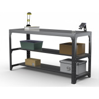 Стол металлический ООО Металекс серия KIT 750х1100х500 две полки, серый, рост 201350