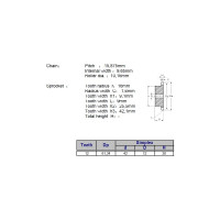 Звёздочка для цепи ACE 10B-1 Z=12 со ступицей, HT, под расточку, 00-00049153