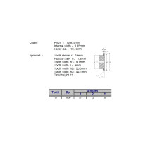 Звёздочка для цепи ACE 10B-1 Z=15 со ступицей, HT, под расточку, 00-00049156