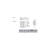 Звёздочка для цепи ACE 08B-1 Z=16 со ступицей, HT, под расточку, 00-00049133