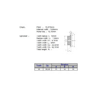 Звёздочка для цепи ACE 10B-1 Z=20 со ступицей, HT, под расточку, 00-00049161