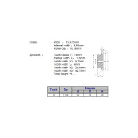 Звёздочка для цепи ACE 10B-1 Z=14 со ступицей, HT, под расточку, 00-00049155