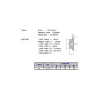 Звёздочка ACE для цепи 10B-1 Z=24 со ступицей, HT, под расточку 00-00049165