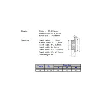 Звёздочка ACE для цепи 10B-1 Z=28 со ступицей, HT, под расточку 00-00049169
