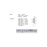Звёздочка ACE для цепи 16B-1 Z=10 со ступицей, HT, под расточку 00-00049199