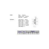 Звёздочка ACE для цепи 16B-1 Z=15 со ступицей, HT, под расточку 00-00049205