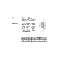 Звёздочка ACE для цепи 12B-1 Z=15 со ступицей, HT, под расточку 00-00049178