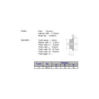 Звёздочка ACE для цепи 16B-1 Z=13 со ступицей, HT, под расточку 00-00049203