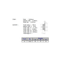 Звёздочка ACE для цепи 12B-1 Z=24 со ступицей, HT, под расточку 00-00049187