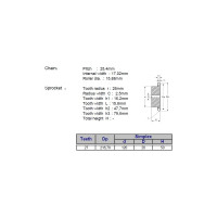 Звёздочка ACE для цепи 16B-1 Z=27 со ступицей, HT, под расточку 00-00049217