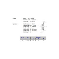 Звёздочка ACE для цепи 10B-1 Z=23 со ступицей, HT, под расточку 00-00049164