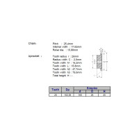 Звёздочка ACE для цепи 16B-1 Z=20 со ступицей, HT, под расточку 00-00049210