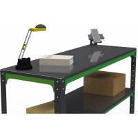 Стол-верстак ООО Металекс Metalex серия KIT 950х1000х400 две полки, серо-зеленый 204028